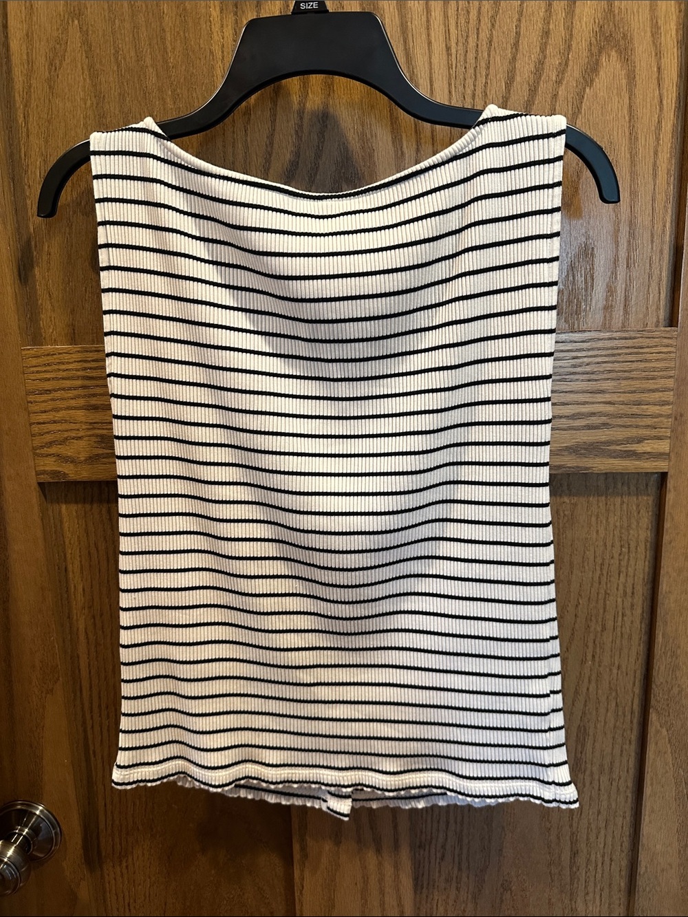 Ann Taylor Black and White Striped Button-Front Tank - Picture 5 of 5